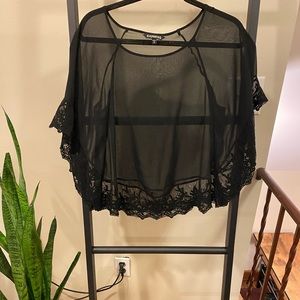 Express, Sheer Cape Shirt